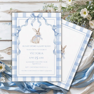 Konijnenwensen & babygeluk Blauwe baby shower Kaart