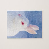 Konijnenwitte sneeuw schattig legpuzzel (Horizontaal)