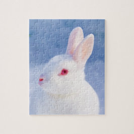 Konijnenwitte sneeuw schattig legpuzzel