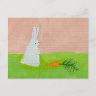 Konijnenwortel vers modern kunstkleurig schilderij briefkaart