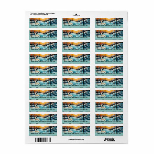 Konijnenzonnige winterdag etiket (Full Sheet)