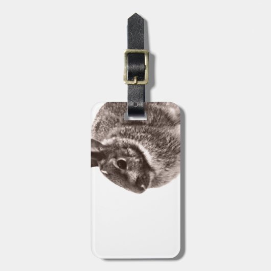 Konijnenzwart en wit bagagelabel (Voorkant verticaal)