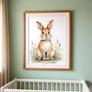Konijnkinderkamer Muur Kunst – Bos Baby Kamer Poster