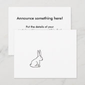 Konijnkonijnenkonijntje leuk eenvoudig logo logo aankondiging (Voorkant / Achterkant)