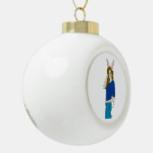 konijnmeisje keramische bal ornament (Links)