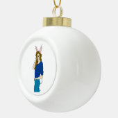 konijnmeisje keramische bal ornament (Rechts)