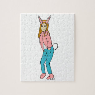 konijnmeisje legpuzzel