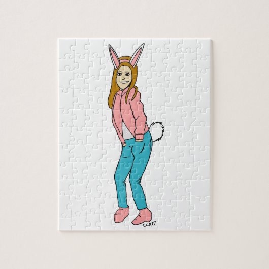 konijnmeisje legpuzzel (Verticaal)