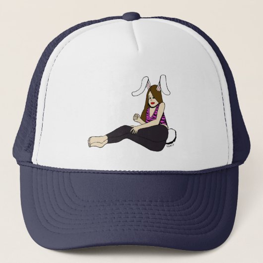 konijnmeisje trucker pet (Voorkant)