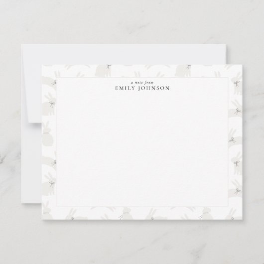 Konijnpatroon frame notitiekaart kaart (Voorkant)
