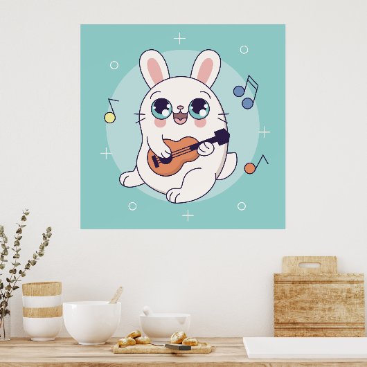 Konijnposter Poster (Keuken)