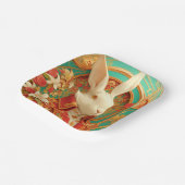 Konijn's koninklijke dresscode papieren bordje (Gebogen)