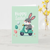 Konijnscooter Lente Kaart (Gele Bloem)