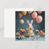 konijntaart ballonnen feestdagenkaart (Voorkant / Achterkant)