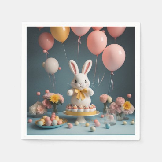 konijntaart ballonnen servet (Voorkant)
