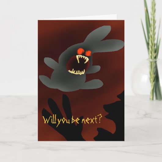 Konijntje-aanval Feestdagen Kaart (Voorkant)