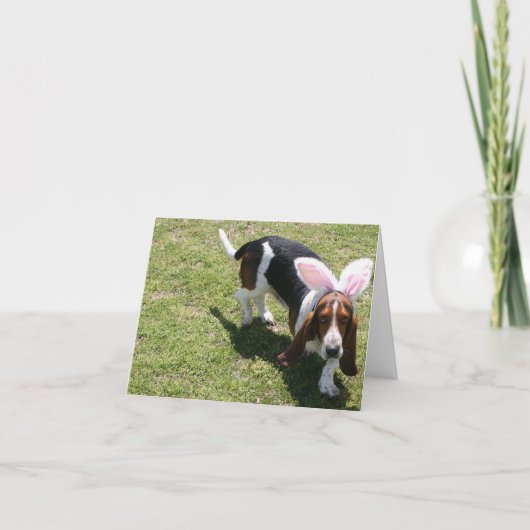 Konijntje Bassett Feestdagen Kaart (Voorkant)