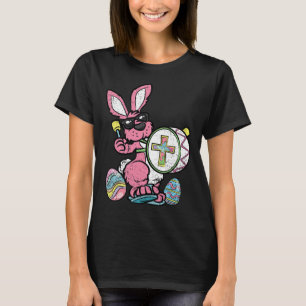 Konijntje Drummer Pasen Ei Jacht Lente Konijn Jes T-shirt