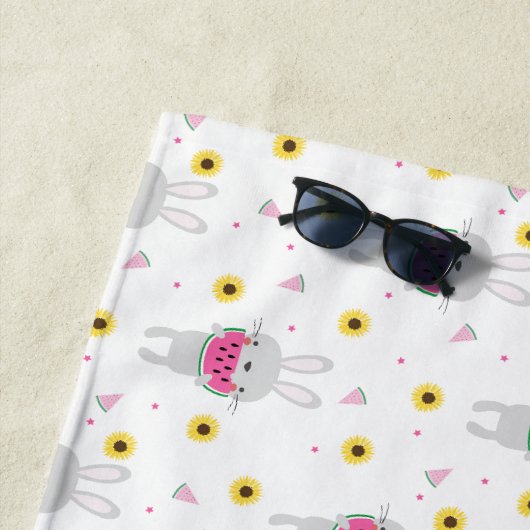 Konijntje Eating Watermeloen Strandlaken (In situ)