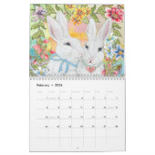 Konijntje elk jaar Kleurrijke unieke konijnenkunst Kalender (Feb 2026)