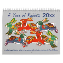 Konijntje elk jaar Kleurrijke unieke konijnenkunst