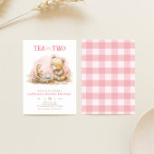 Konijntje en Beer voor twee feestuitnodigingen Kaart