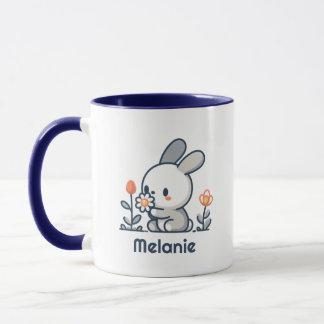 Konijntje en bloemetjes aanpasbare Mok