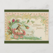 konijntje en klokken getrokken door lammetjes briefkaart (Voorkant)