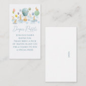 Konijntje en Luchtballon Baby shower Luier Raffle Informatiekaartje (Voorkant / Achterkant)