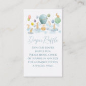 Konijntje en Luchtballon Baby shower Luier Raffle Informatiekaartje (Voorkant)