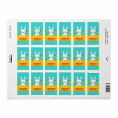 Konijntje en Tulpen Boekplaten Etiket (Full Sheet)