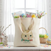  konijntje gepersonaliseerd paasfeest tote bag