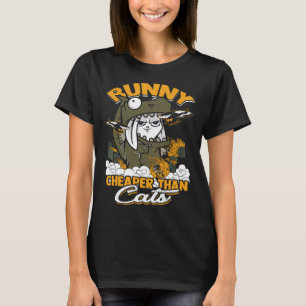 Konijntje goedkoper dan katten Wit paaskonijn en b T-shirt