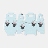 Konijntje in een pet met toverstaf blauw bedankdoosjes (Uitgevouwen)