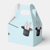 Konijntje in een pet met toverstaf blauw bedankdoosjes (Voorkant Zijde)