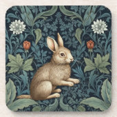 Konijntje in het bos art nouveau bier onderzetter (Voorkant)