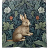 Konijntje in het bos art nouveau douchegordijn (Voorkant)