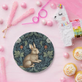 Konijntje in het bos art nouveau papieren bordje (Feest)