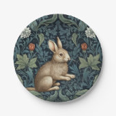 Konijntje in het bos art nouveau papieren bordje (Voorkant)