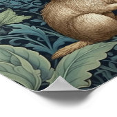 Konijntje in het bos art nouveau poster (Hoek)