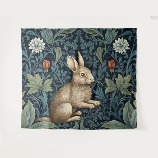 Konijntje in het bos art nouveau wandkleed (Voorkant (horizontaal))