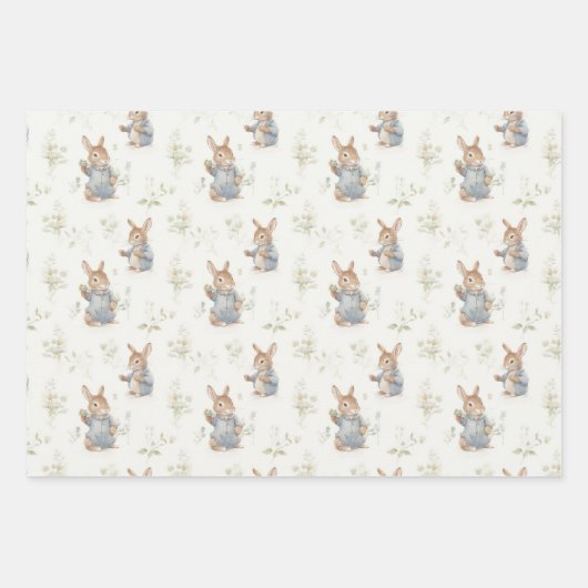 konijntje inpakpapier vel (Voorkant)