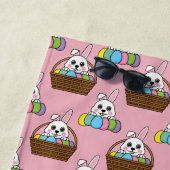 Konijntje Kleurrijke PaaseiHunt Mand | personalise Strandlaken (In situ)