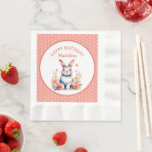 Konijntje Konijn in Bloemen Gelukkige Verjaardag P Servet (Insitu)