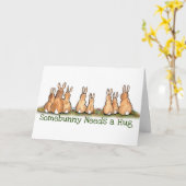 Konijntje konijn krijgen goed aanmoediging knuffel kaart (Gele Bloem)