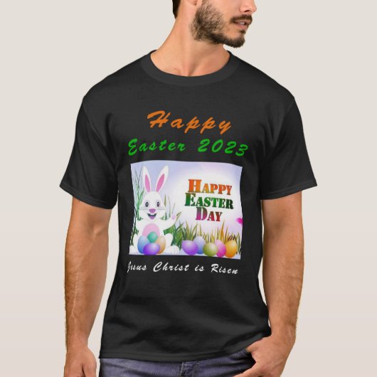 Konijntje Konijn voor Paasdag 2023 Jezus is Risen T-shirt (Voorkant)