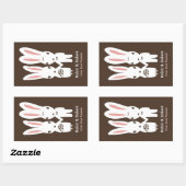 Konijntje Konijnen Bruiloft Bruid en bruidegom Rechthoekige Sticker (Vel)