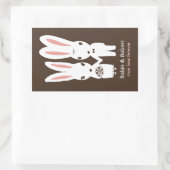 Konijntje Konijnen Bruiloft Bruid en bruidegom Rechthoekige Sticker (Tas)