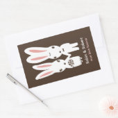 Konijntje Konijnen Bruiloft Bruid en bruidegom Rechthoekige Sticker (Envelop)