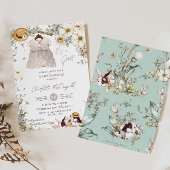  konijntje konijnen ivoor bloemig Baby shower Kaart